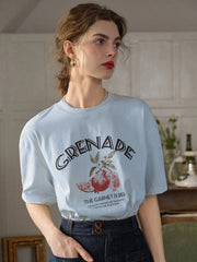 Calla Round Neck Pattern 100% Cotton T-shirt