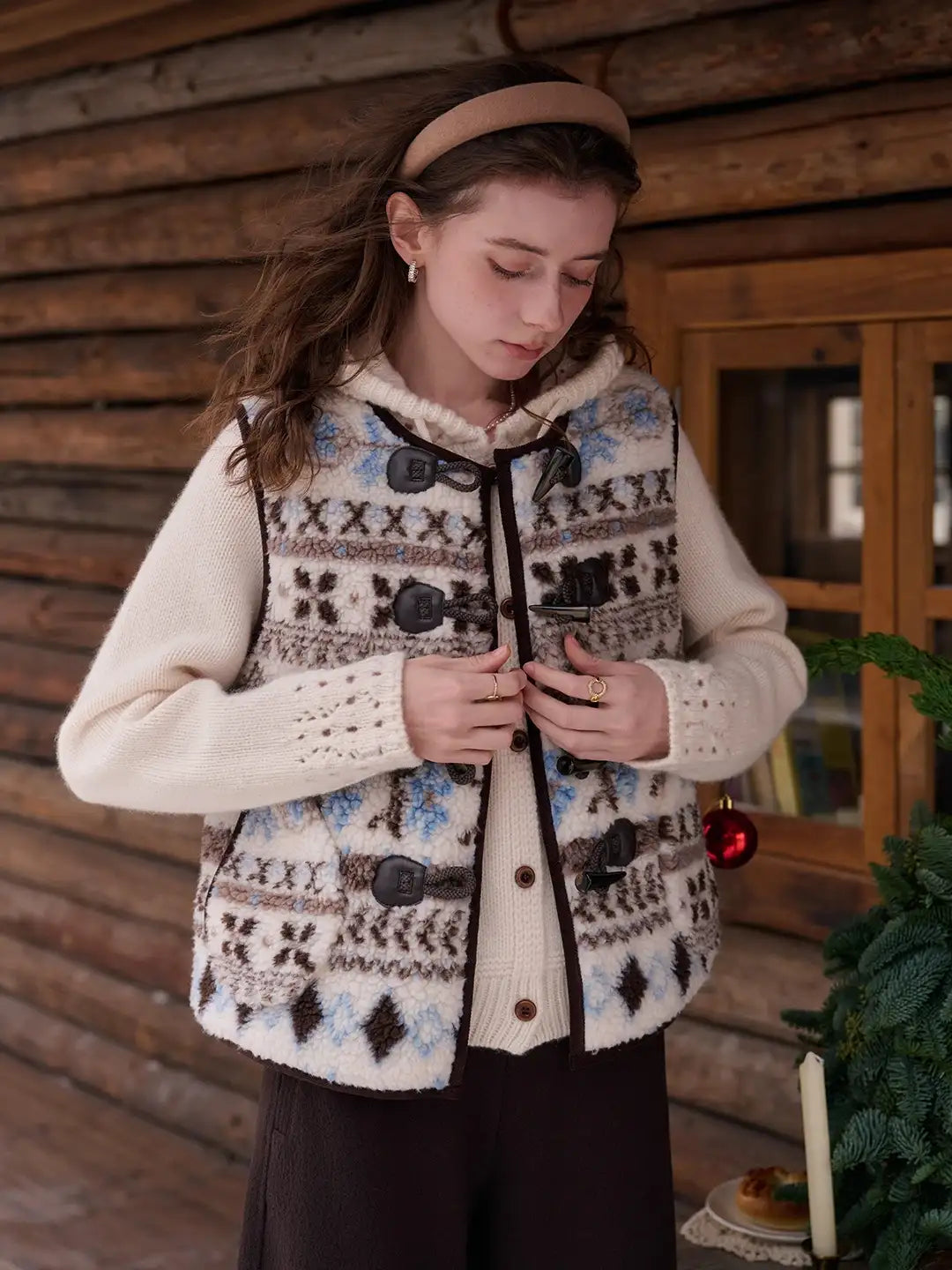 Kamari Round Neck Fair Isle Vest
