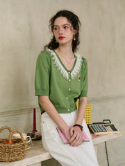 Kiera V-Neck Knit Blouse