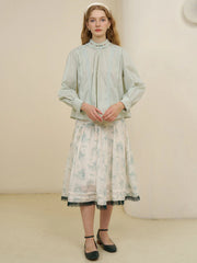 Aylin Mock Neck Embroidered Shirt