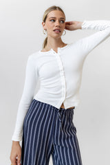 Mia Button Up Top in White