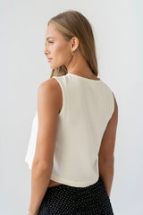 Allie Cropped Button Down Tank