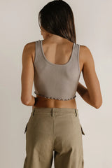 Everleigh Cropped Tank in Taupe