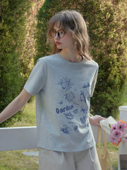 Rory Round Neck Vintage Pattern T-shirt