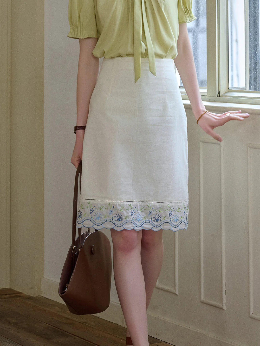 Annie Color Embroidery 100% Cotton Skirt