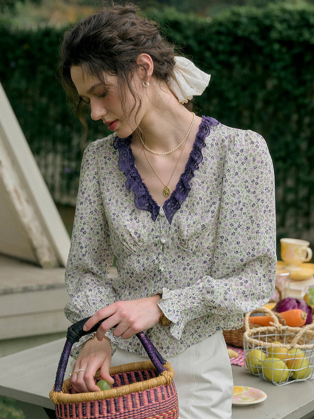 Laurel V-Neck Floral Blouse