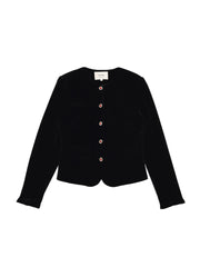 Adley Round Neck Velvet Jacket