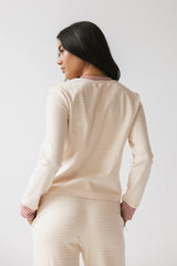 April Striped Top in Beige