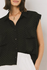 Luka Checkered Button Up in Black