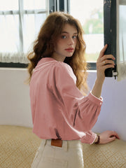 Courtney Round Neck Cotton Blouse