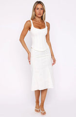 Empire Energy Midi Skirt White
