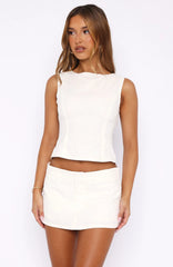 Late Night Calls Top White