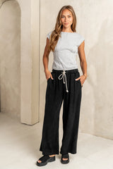 Tam Pleated Top in Heather Grey