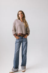 Wells Striped Top in Brown