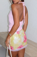 Midnight Riffs Crochet Top Baby Pink