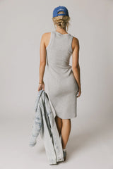 Daphne Midi Dress in Heather Grey