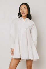 Juliet Collared Mini Dress in White