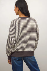 Wells Striped Top in Charcoal