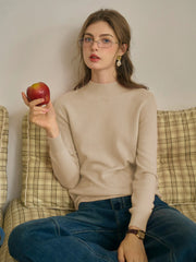 Kamari Mock Neck 100% Wool Slim Fit Knit Sweater