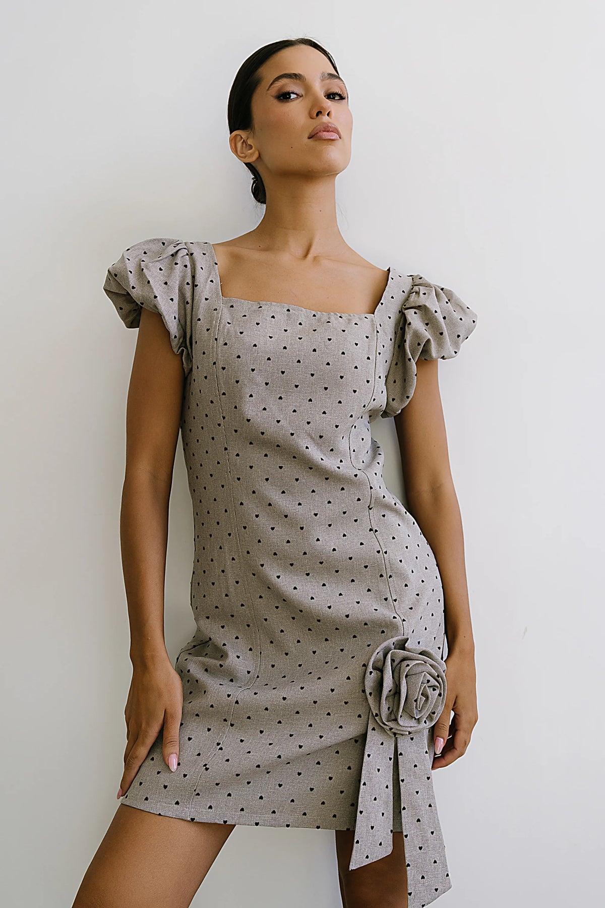 Joana Mini Dress in Taupe