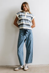 Niko Striped Top in Blue
