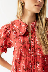 Nelly Floral Blouse in Red