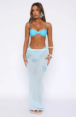 Ocean Starlet Maxi Skirt Baby Blue