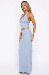 Just Cruisin Maxi Skirt Dusty Blue