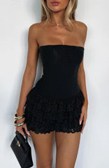 Hard To Forget Lace Mini Skort Black