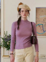 Amanda Ruffle Collar 100% Wool Sweater