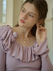 Azalea Round Neck 3D Rose Top