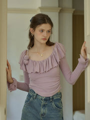 Azalea Round Neck 3D Rose Top