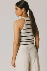 Kamari Striped Tank Top in Navy