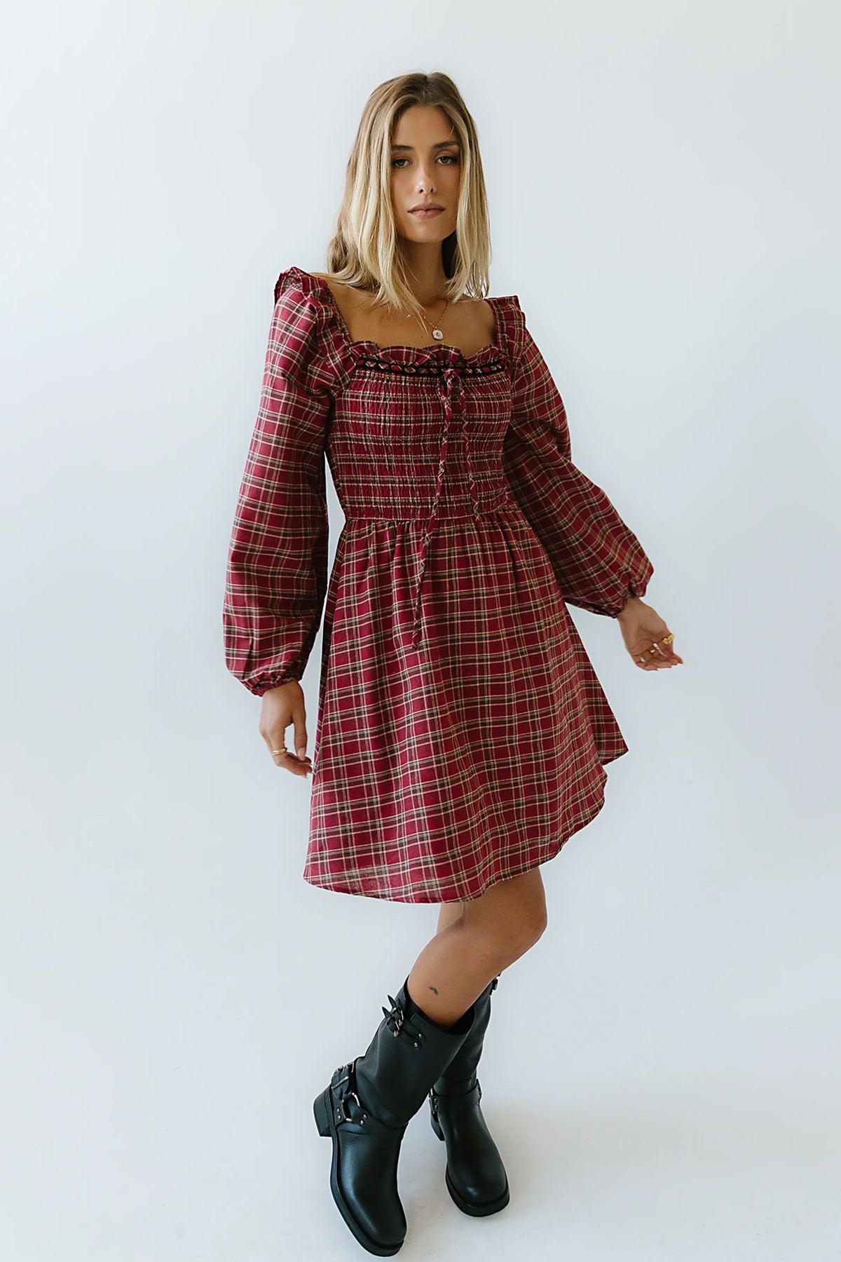 George Plaid Mini Dress