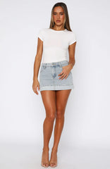 Charlotte Denim Mini Skirt Light Blue