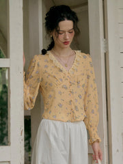 Laurel V-Neck Floral Blouse