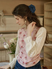 Maren Round Neck Rose Blouse