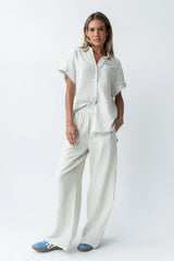 Belen Striped Button Up in Denim Blue