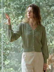 Livia V-Neck Hollow Cardigan