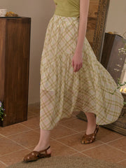 Lyric Plaid Patchwork Skirt