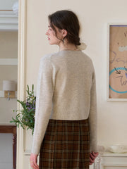 Dayana Round Neck 100% Wool Cardigan