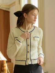 Beatrix Round Neck Contrasting Cardigan