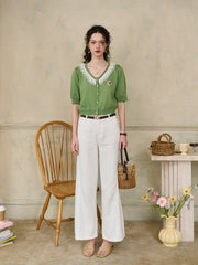 Kiera V-Neck Knit Blouse