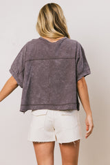 Ria Boxy Tee in Charcoal