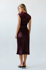 Riley Lace Trim Maxi Dress in Burgundy