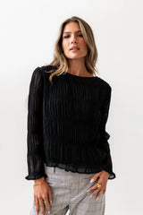 Zuri Smocked Blouse in Black