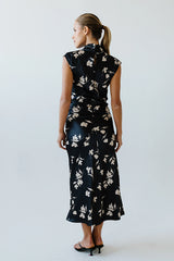 Carson Floral Maxi Dress in Black