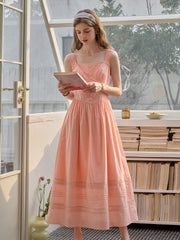 Ana Sweetheart Neck Lace 100% Cotton Dress