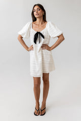 Minnie Textured Baby Doll Dress in Ivory