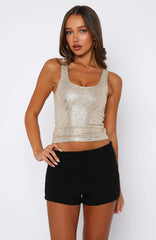 Simple Attraction Tank Top Gold